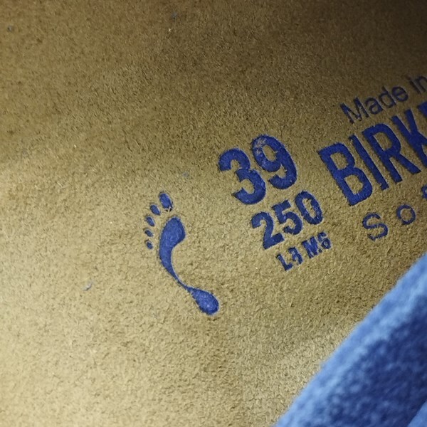 N348 [人気] BIRKENSTOCK ビルケンシュトック Zurich サンダル 39 ブルー チューリッヒ ベロアレザー スエード | G★の画像5