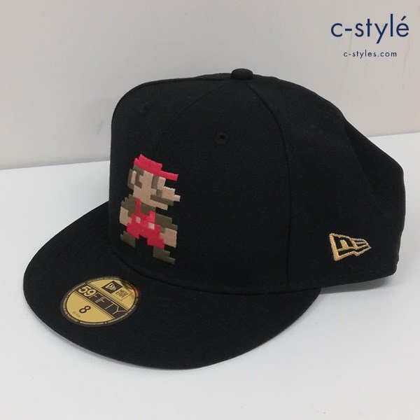 B741a [未使用品] NEW ERA ニューエラ SUPER MARIO BROTHERS スーパーマリオブラザーズ キャップ 8 63.5cm ブラック | ファッション小物 Gの画像1