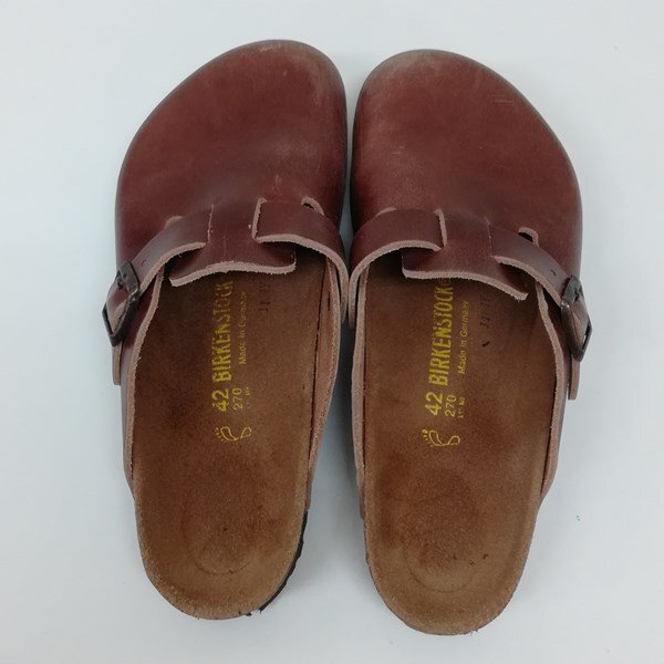 B851b [春夏][人気] BIRKENSTOCK ビルケンシュトック ボストン サンダル 27cm ブラウン レザー | シューズ G_画像3