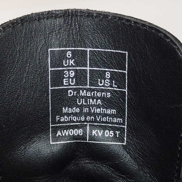 E611 [人気] Dr. Martens ドクターマーチン ブーツ ULIMA UK6 ブラック レザー レースアップ | G★_画像5