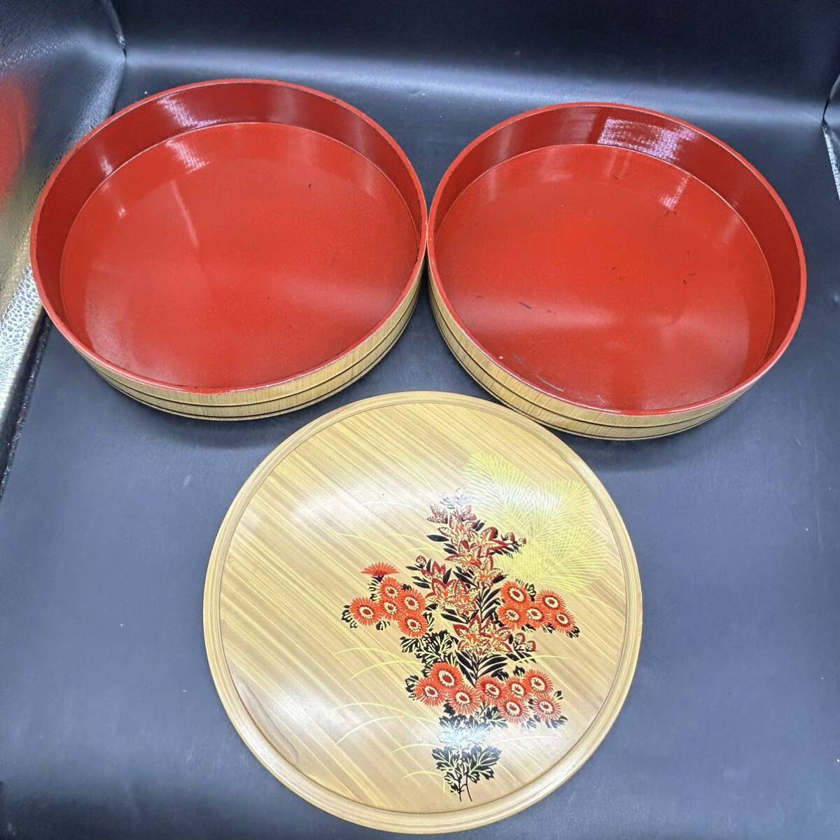 寿司桶　重箱　丸型　漆器 菓子器 茶道具 X21_画像3