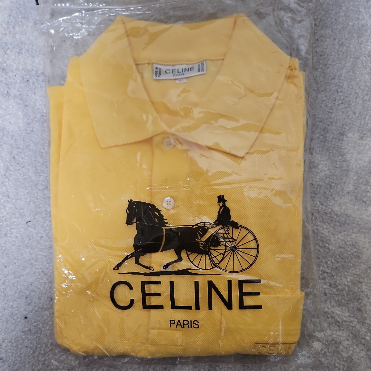 CELINE　セリーヌ　ヴィンテージポロシャツ　半袖　橙色　XL 　フランス製_画像6