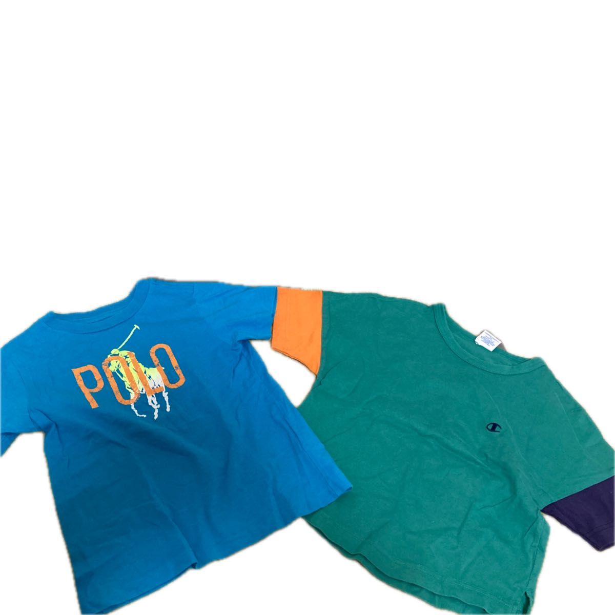Tシャツ 男の子 120 キッズ  2着セット　POLO ポロ　ラルフローレン　チャンピオン　ブルー　グリーン　カラフル　ロゴ　