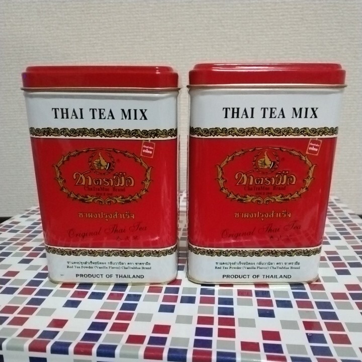 タイで有名なお茶の缶　空き缶_画像2