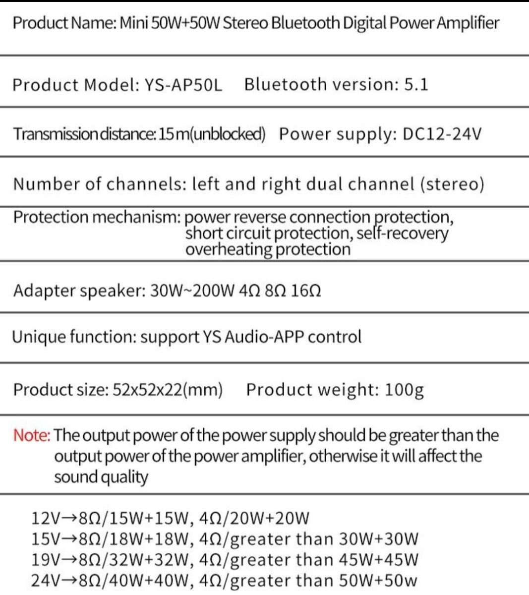 50w+50w ミニデジタルステレオアンプ スピーカーパワーアンプ Bluetooth対応