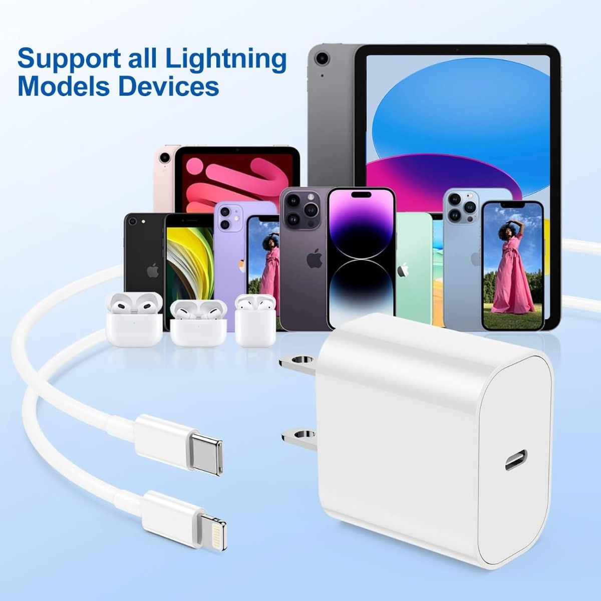 【2個セット】iPhone 充電器 20W PD 急速充電器 MFi/PSE認証済み/ライトニングケーブル USB-C 