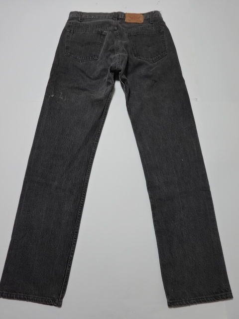 ■0413■MADE IN USA アメリカ製 リーバイス LEVIS ブラックデニム W33 ボタンフライ●_画像4