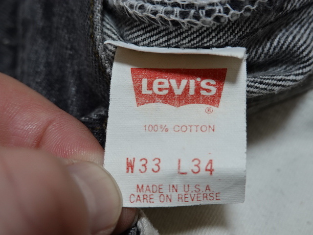 ■0413■MADE IN USA アメリカ製 リーバイス LEVIS ブラックデニム W33 ボタンフライ●_画像2