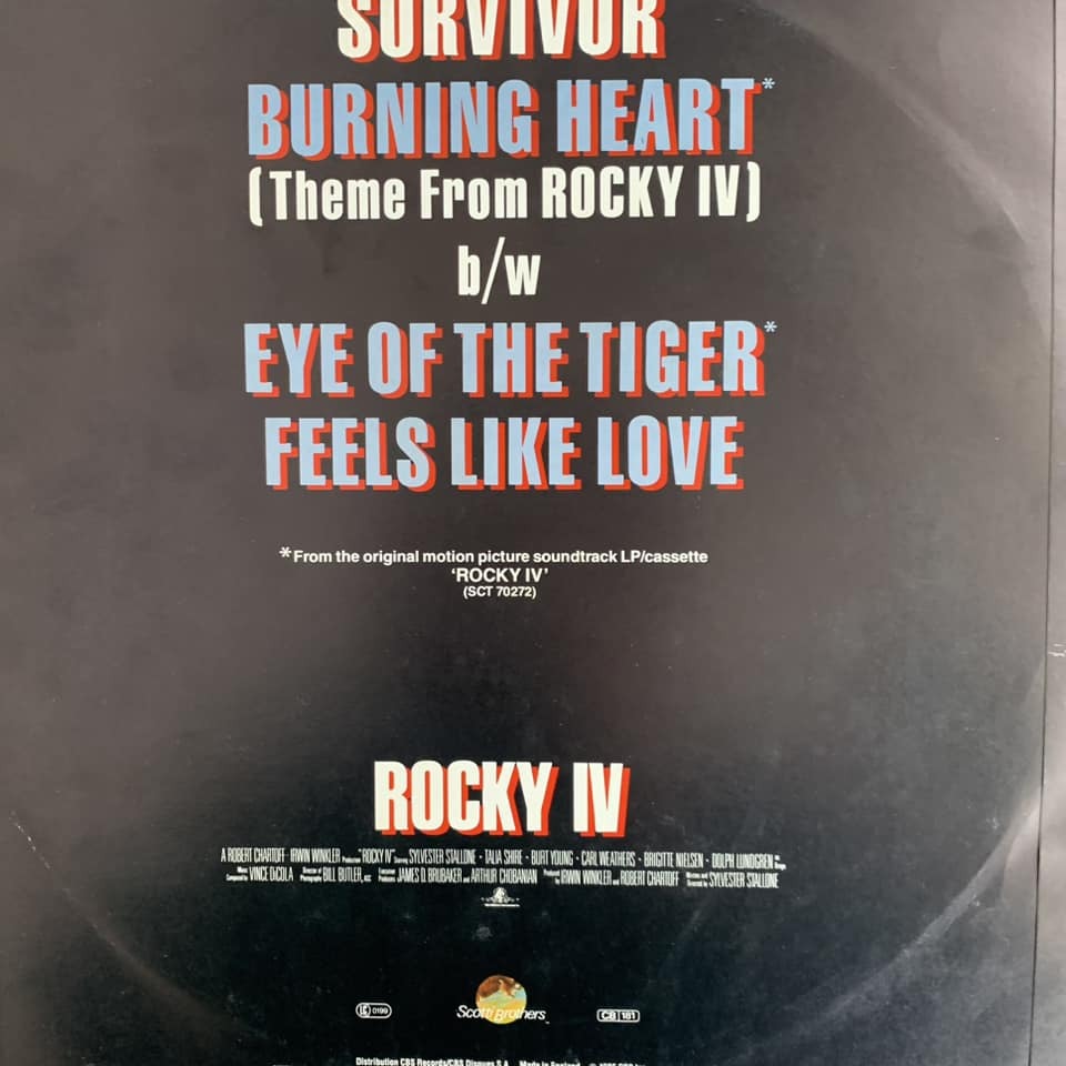 ◆ Survivor - Eye Of The Tiger / Burning Heart ◆12inch UK盤 DISCOヒット!!_画像2