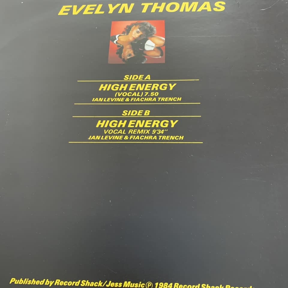 ◆ Evelyn Thomas - High Energy (Special Vocal Remix) ◆ ベルギー盤12INCH ディスコ!!の画像4