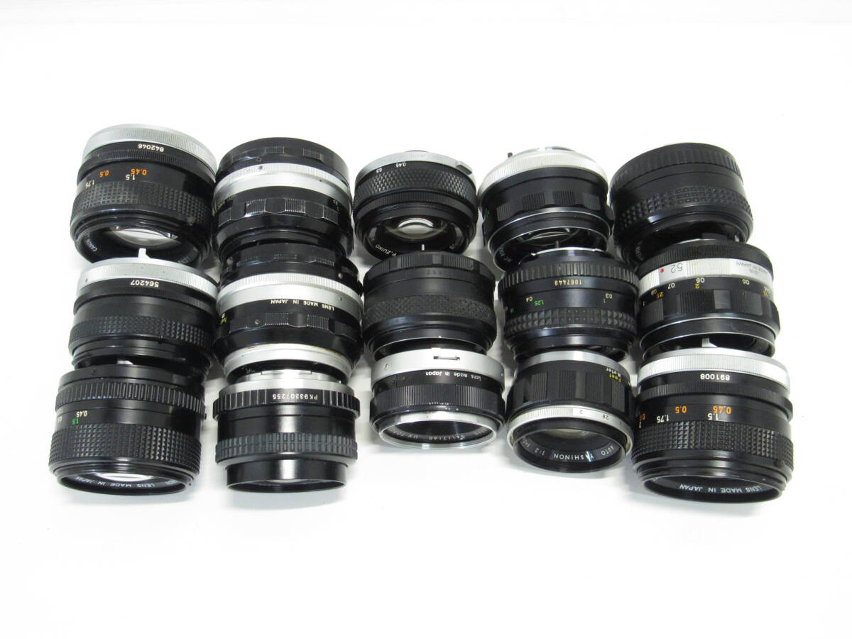 T-1507[同梱不可] 単焦点 レンズ 15点まとめ Olympus Nikon Canon オリンパス ニコン キャノン 等 フィルムカメラ MF マニュアル ジャンクの画像8