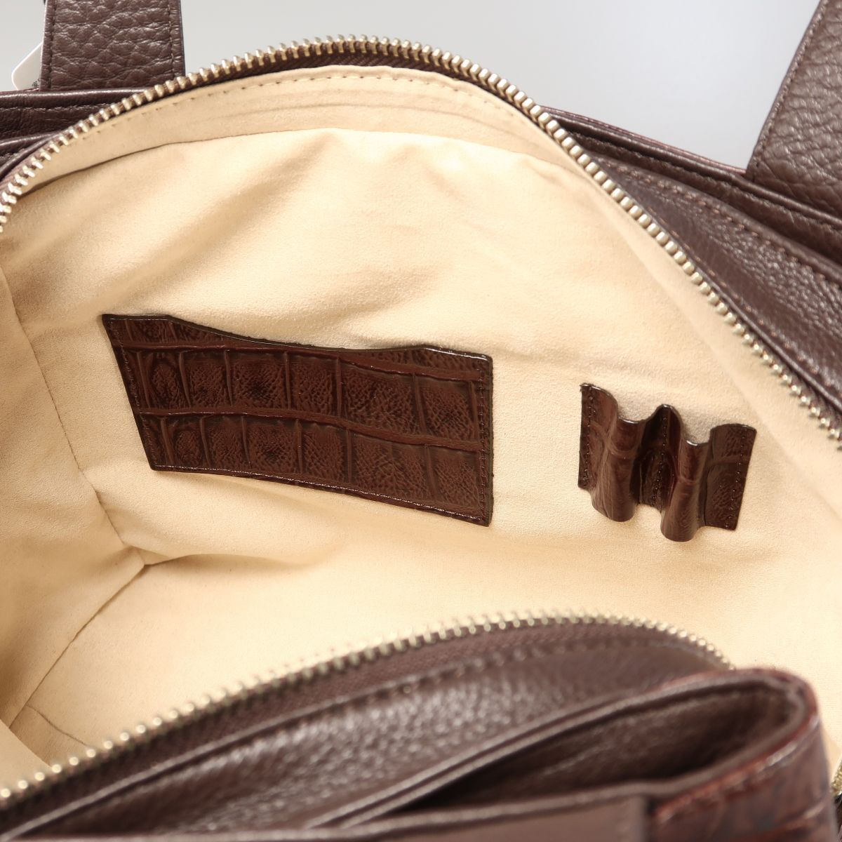 GP5705^ Ginza tani The wa kai man type pushed . leather / cow leather handbag / tote bag 3. structure handbag bag brown group 