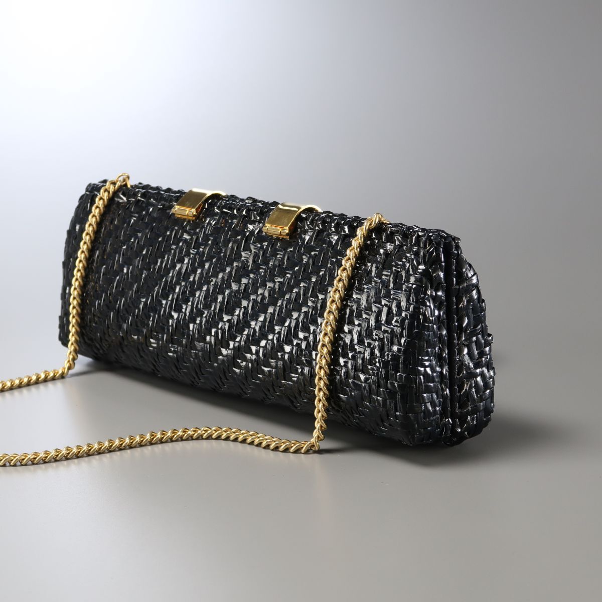 MG0627^ Italy made Cesare Piccini/ che The -re pitch -ni rattan rattan knitting basket bag party bag / clutch / chain bag bag 