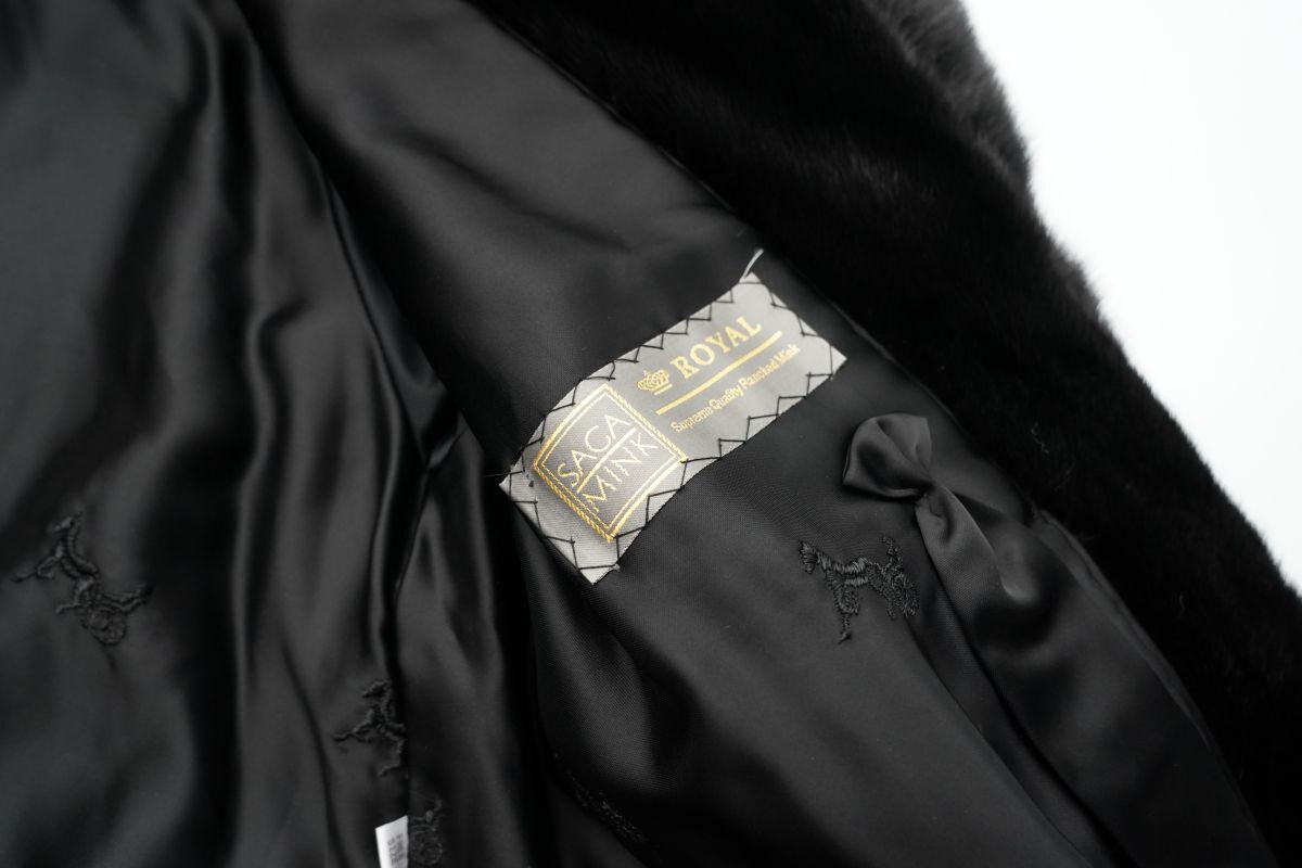 GP6655▲SAGA MINK ROYAL/サガミンク ロイヤル ダークミンク ファーコート/ロングコート 裾:スカラップ 最高級毛皮 リアルファーの画像7
