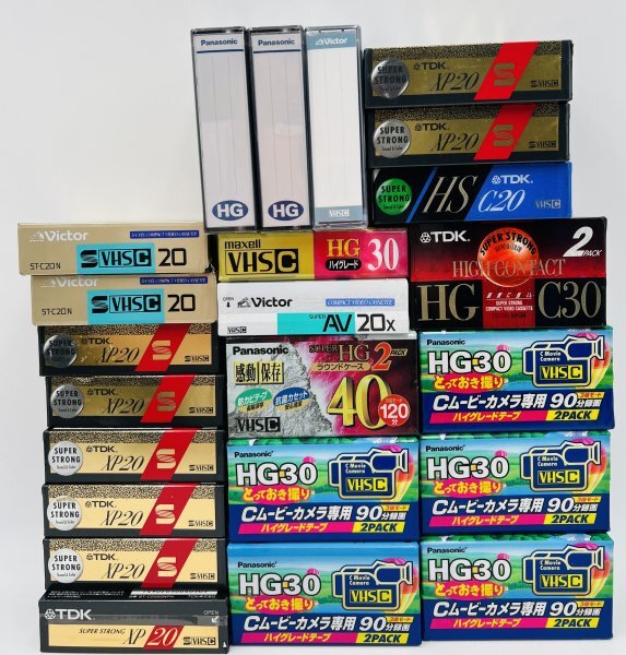 管671/未開封 VHS-C SVHS-C コンパクトビデオカセットテープ 30本 まとめ Victor Panasonic maxell TDKの画像1