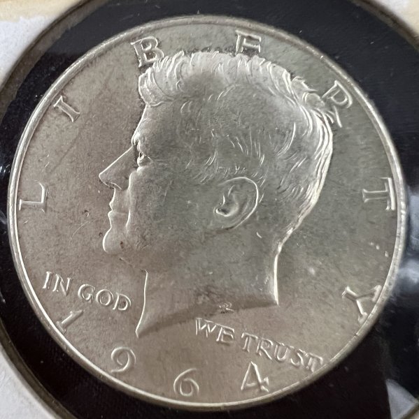 管636/即決 送料込 リバティ 銀貨 1964年 2枚セット LIBERTY アメリカ USA ケネディ HALF DOLLAR ハーフダラー 50セント 古銭 シルバーの画像5