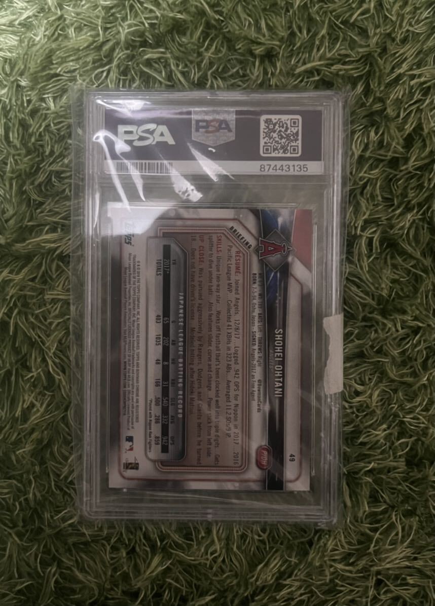 2018 Bowman chrome #49 大谷翔平 PSA 8ルーキーカード RC Topps の画像2