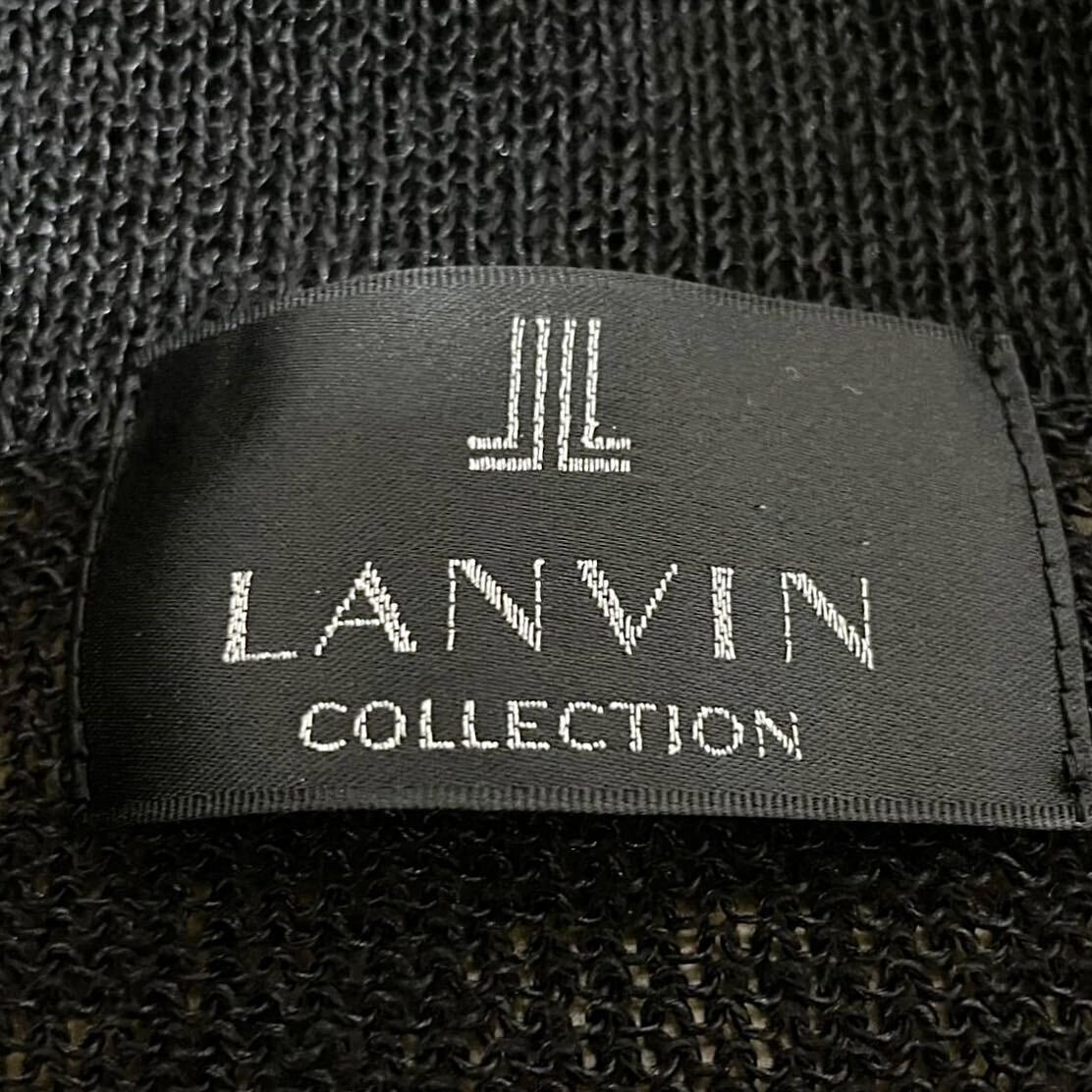 春夏 ランバン LANVIN リネン 麻 ニットテーラードジャケット カーディガン 黒 XL～XXL メンズ 未使用同等品の画像5