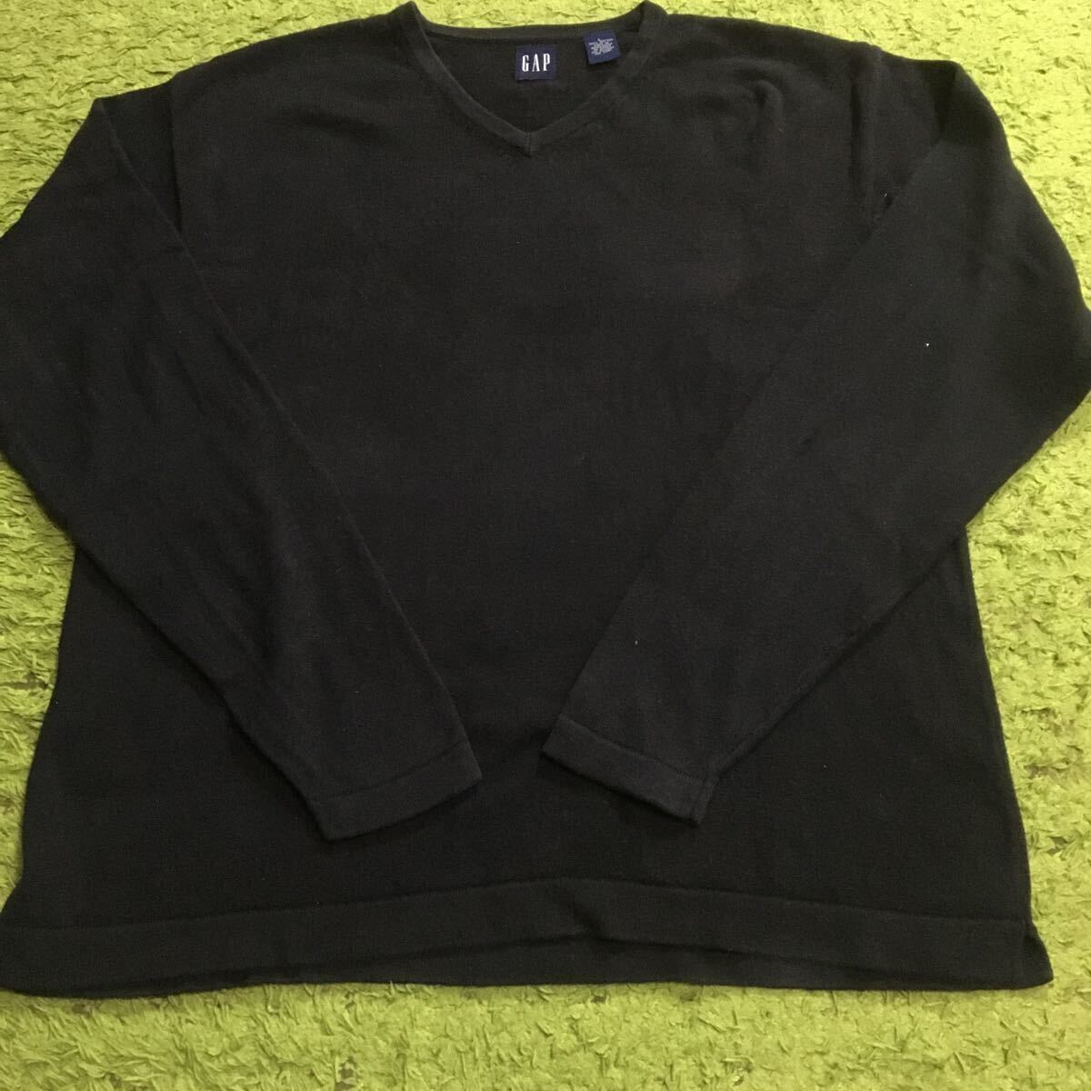 [made in Bangladesh]90\'s Americanclothing/GAP/ [OLD GAP]/V neckcottonsweater/size L/JAPAN XL/navytag/blackbody/