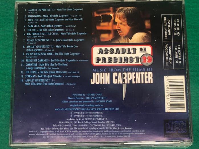 ジョン・カーペンター 映画音楽集CD Assault On Precinct 13 - Music From The Films Of John Carpenter「要塞警察」「ハロウィン」ほかの画像2