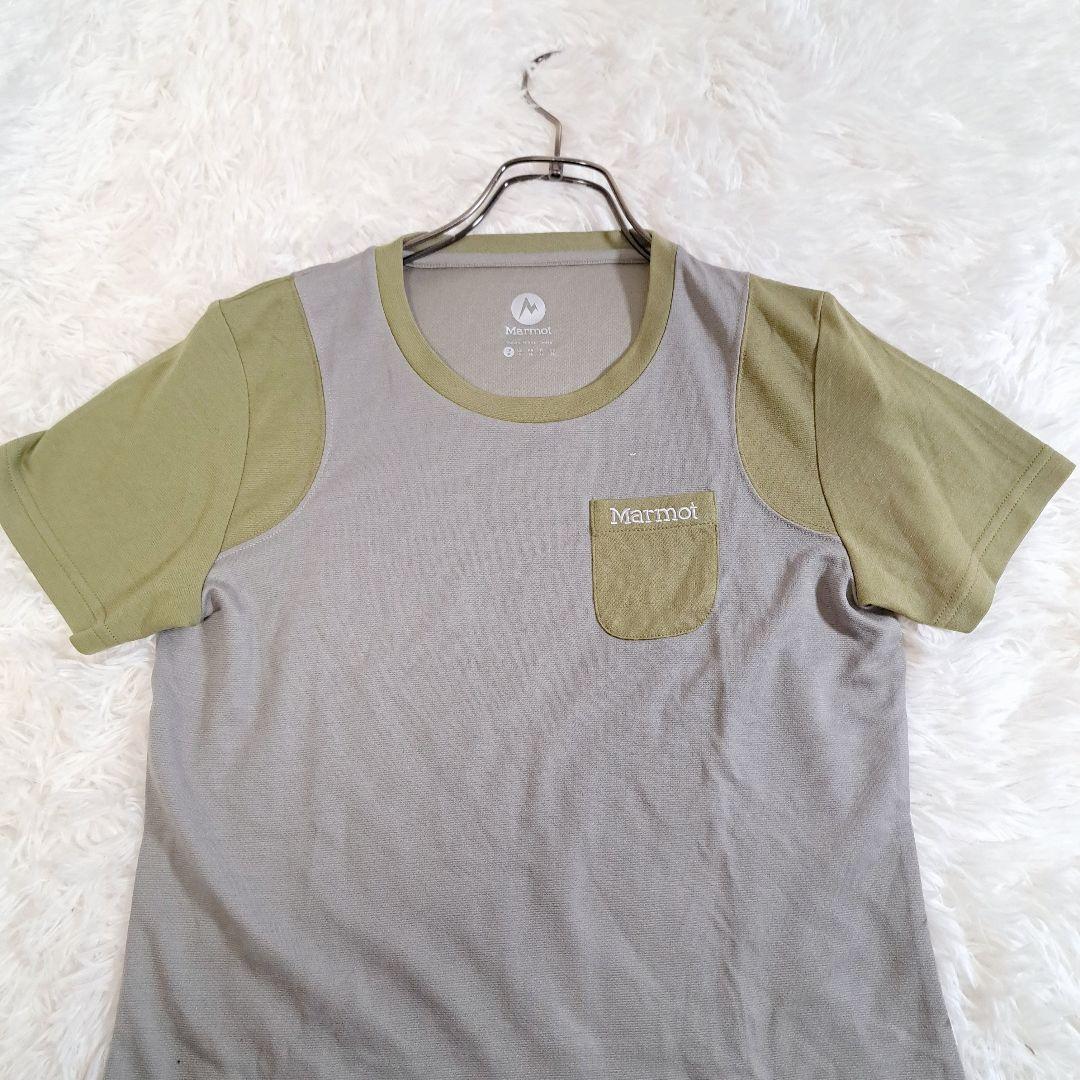 Marmot/マーモット　Tシャツ　半袖 　ワンポケット　【M】イエロー　グレー_画像3