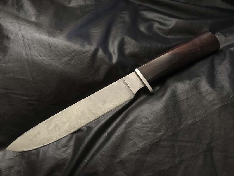 刀匠 Swordsmith Masayuki-Ikeda Damascus Blade 池田正行作 ダマスカス カスタムブレード 炭素鋼の切れ味を楽しめるダマスカス (鞘なし)の画像6