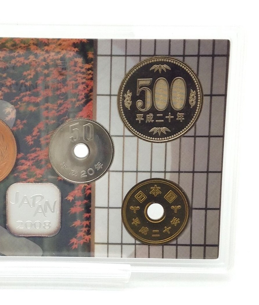 記念硬貨【 2008 Japan Coin Set 】額面666円 2008年 純銀製年銘板 記念貨幣 造幣局 コレクション MNの画像9