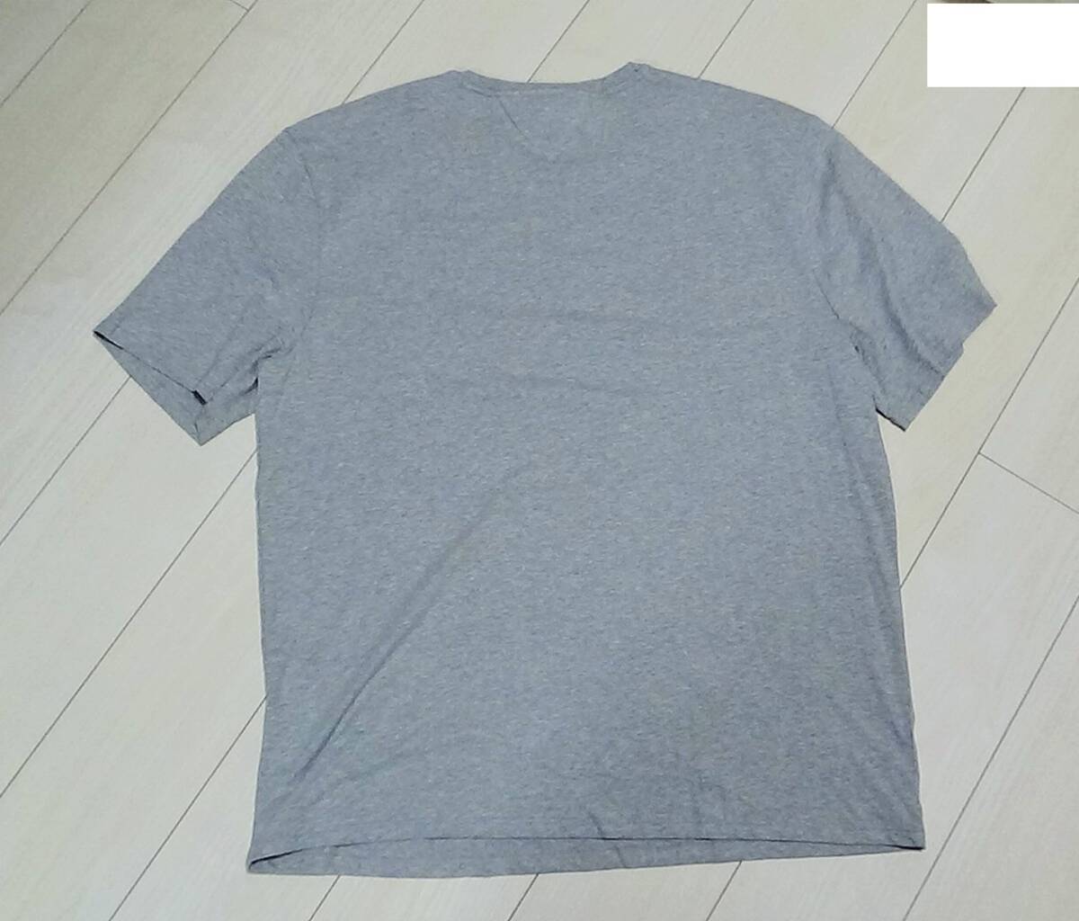 新品 トミーヒルフィガー XXL 大きい ★ ロゴ 半袖 Tシャツ シャツ 丸首 トップス グレー メンズ 3L 未使用の画像4