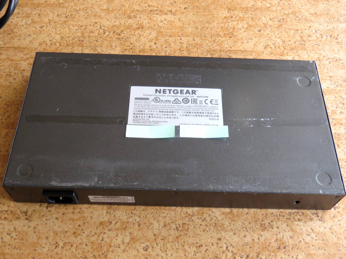 NETGEAR ProSAFE JGS524PE * Plus Switch with PoE 24-Port * desk-top type compact switching hub * power supply cable attached * used 