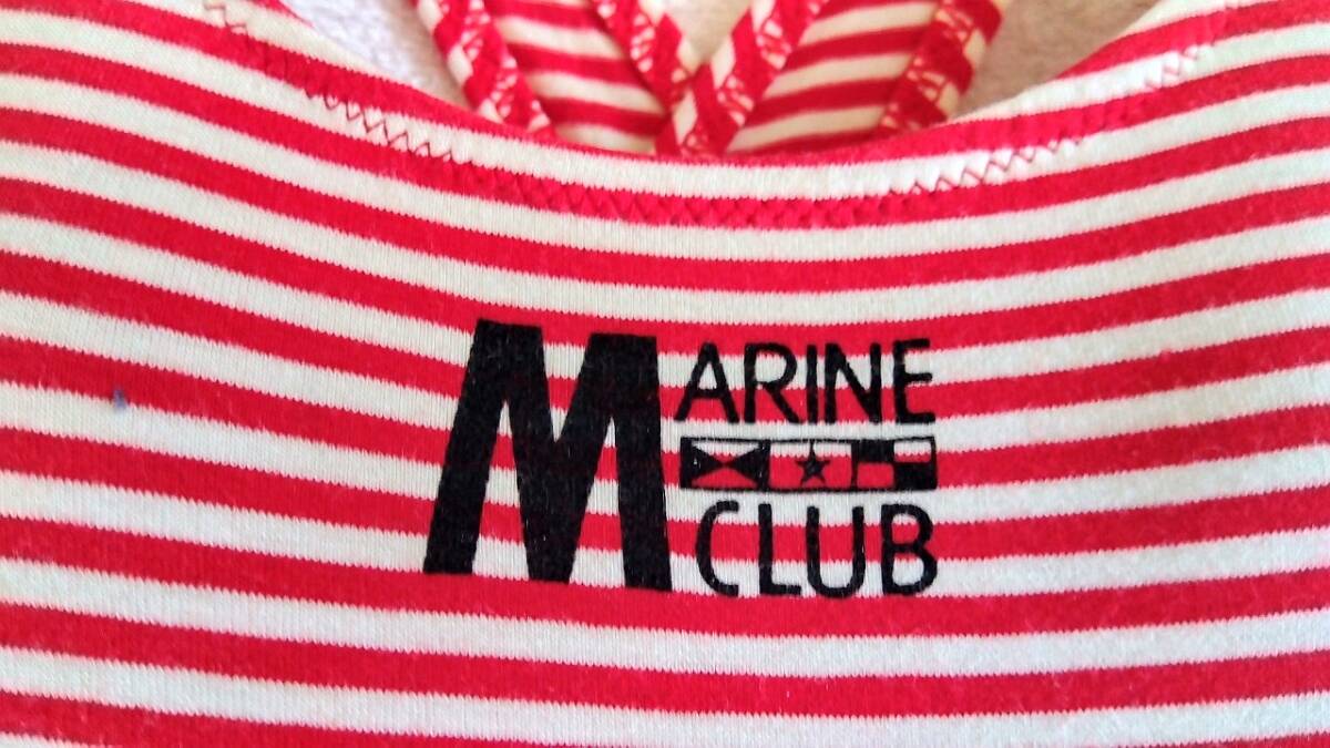 MARINE CLUB（マリンクラブ）　赤＆白ボーダー　競泳水着　Sサイズ　即決1200円送料込み_画像3