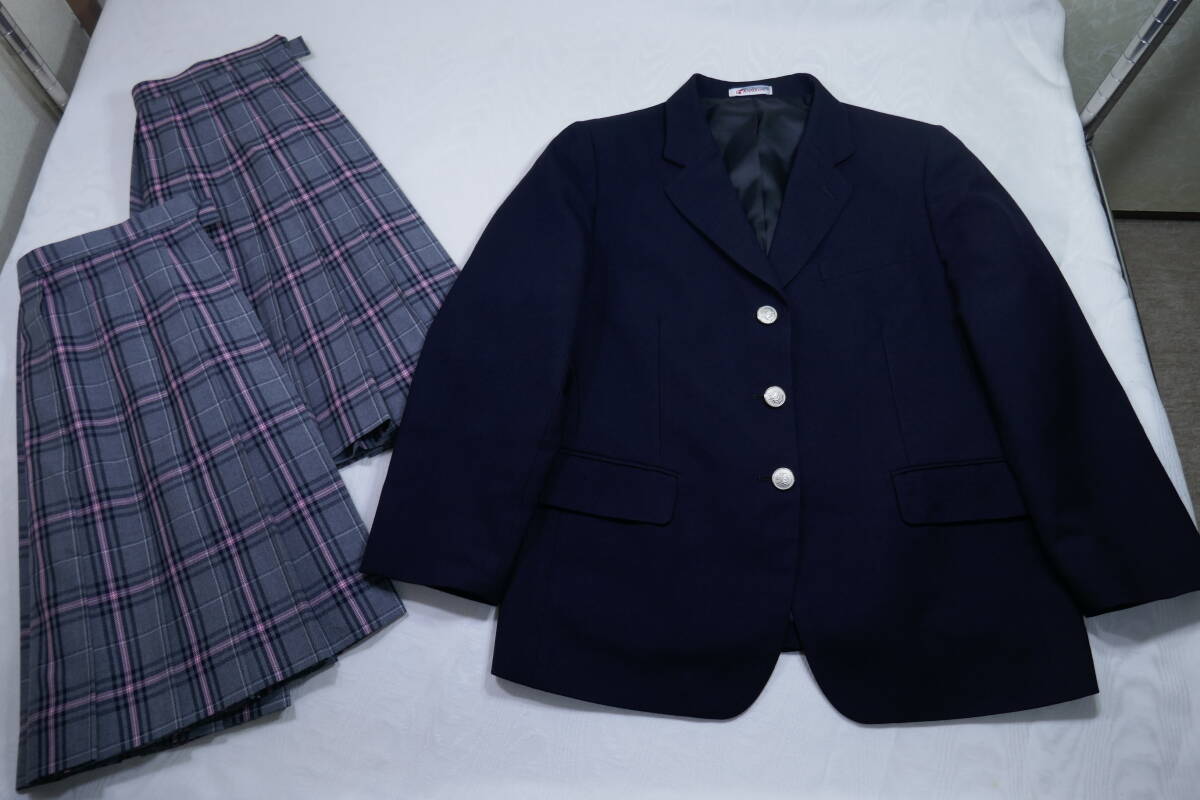 18 большой Clarke память международный средняя школа блейзер (LLP) зима в клетку юбка (W69*W63) ( осмотр женщина . частная форма школьная форма женский JK JC префектура . Hokkaido 