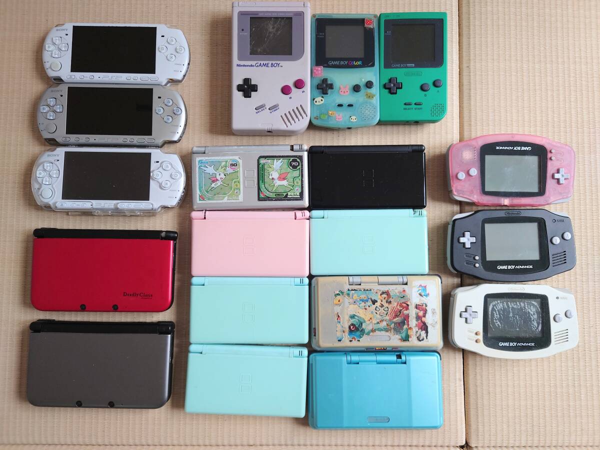 ◆ジャンク ポータブルゲーム機 19台まとめて PSP/ゲームボーイ/ゲームボーイアドバンス/ニンテンドー(DS、DSlite、3DSLL)◆の画像1