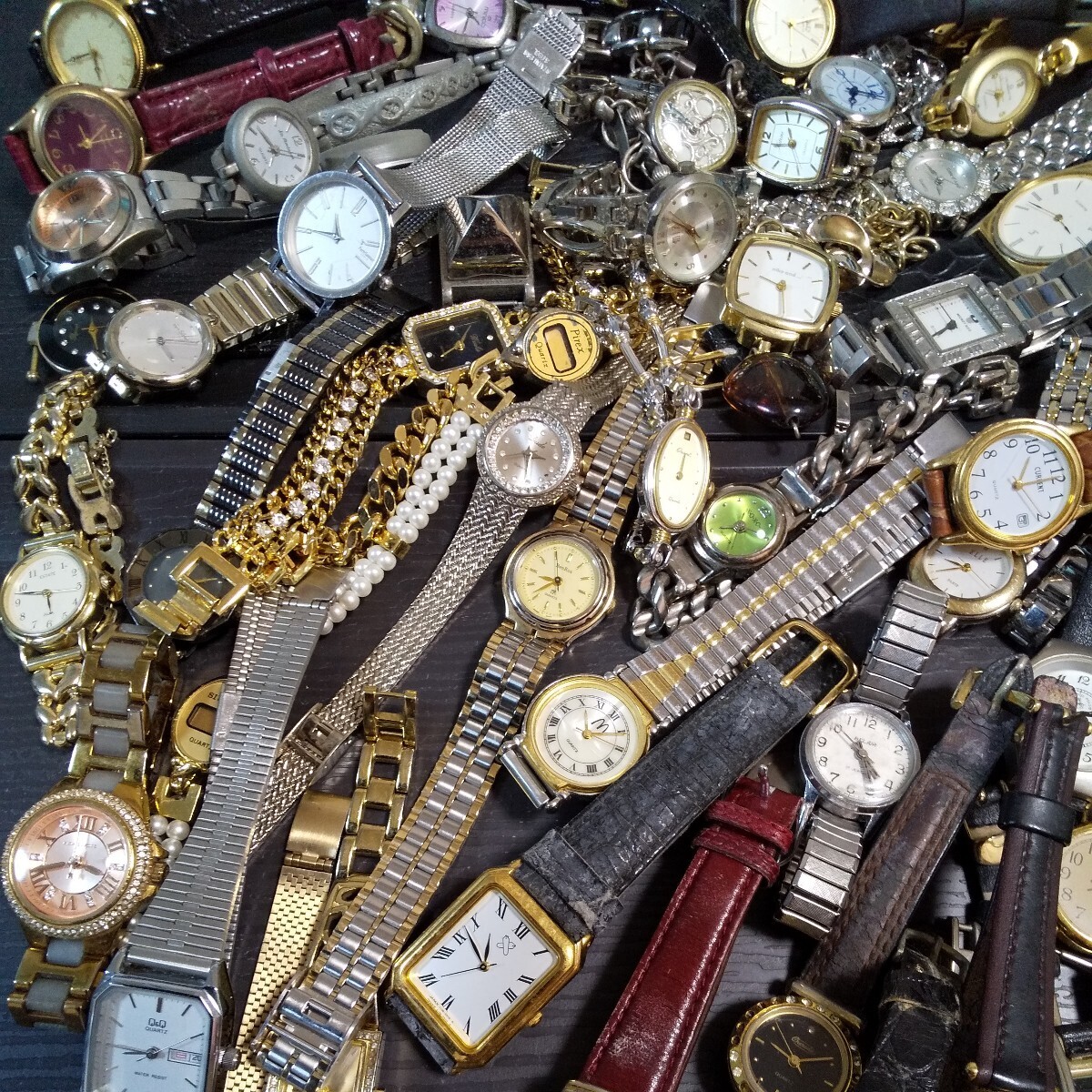 腕時計まとめ SEIKO CITIZEN ALBA TIMEX TECHNOS ELGIN renoma ANNE KLEIN MARC JACOBS などレディース腕時計合計170個 ジャンクの画像5