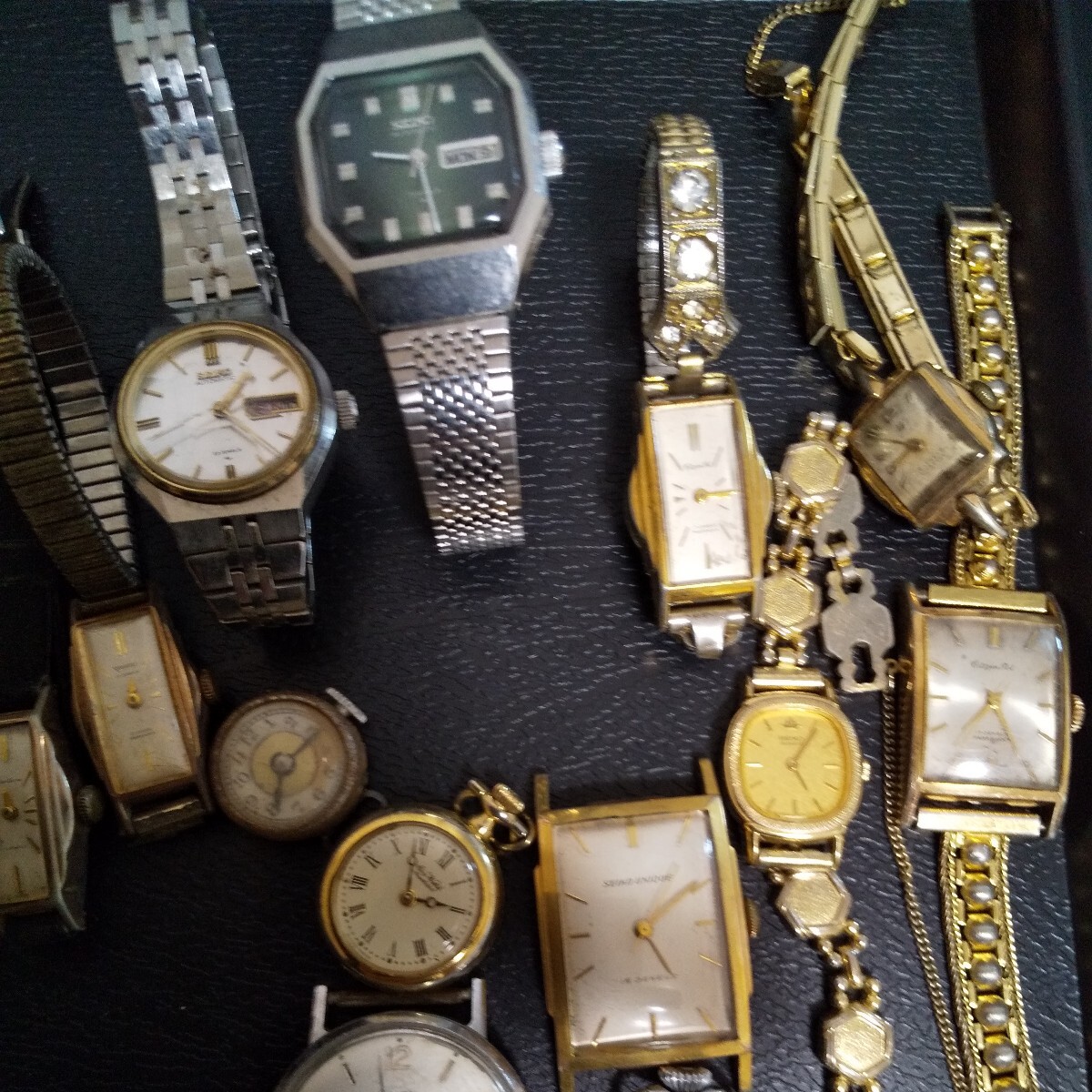 年代物 腕時計まとめて SEIKO CITIZEN TIMEXなど 手巻き 自動巻きクォーツ メンズ レディース腕時計 懐中時計含む合計27個 ジャンクの画像10