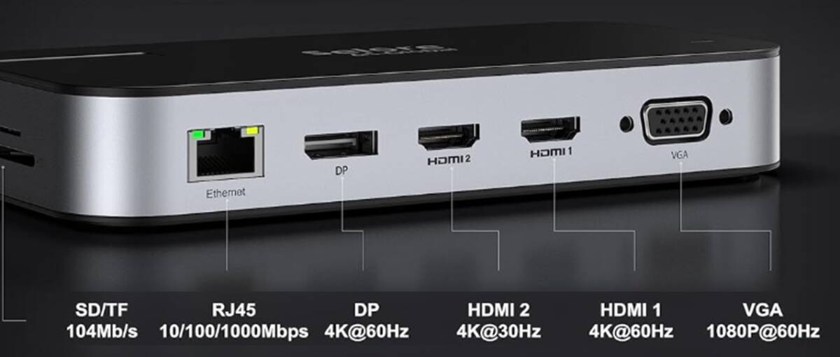 USB-Cドッキングステーション / HDMI(4Kモニター出力)、LAN、USB-A・C、PD充電100wなど多彩 重宝・良好!!の画像6