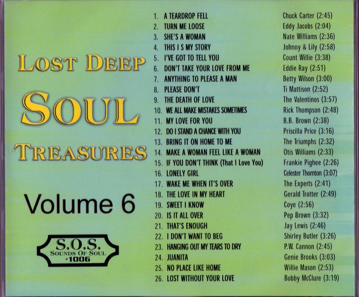 V．A．／Lost Deep Soul Treasures Volume 6（Sounds of Soul 1006）の画像2