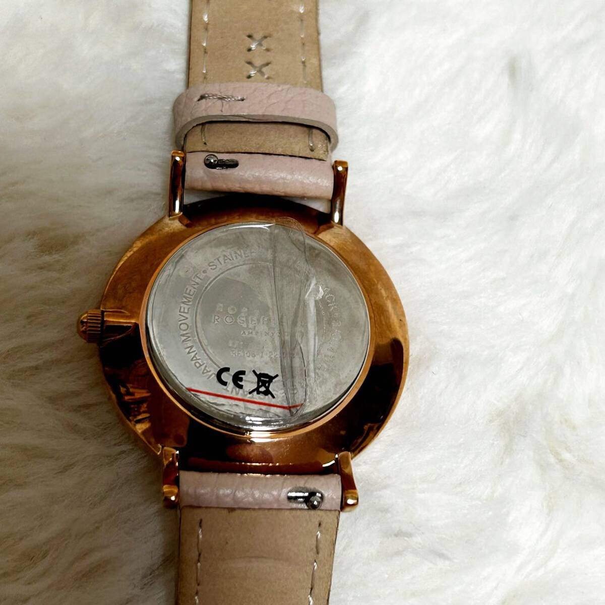 新品未使用タグ付き ローズフィールド 腕時計 レザー 本革 ピンクベージュの画像8