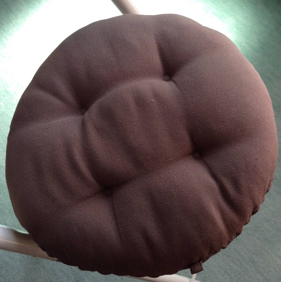 丸 椅子 フワフア クッション カバー ブラウン 茶系 直径約30cmまで対応 スツール カバー 丸いす _画像1