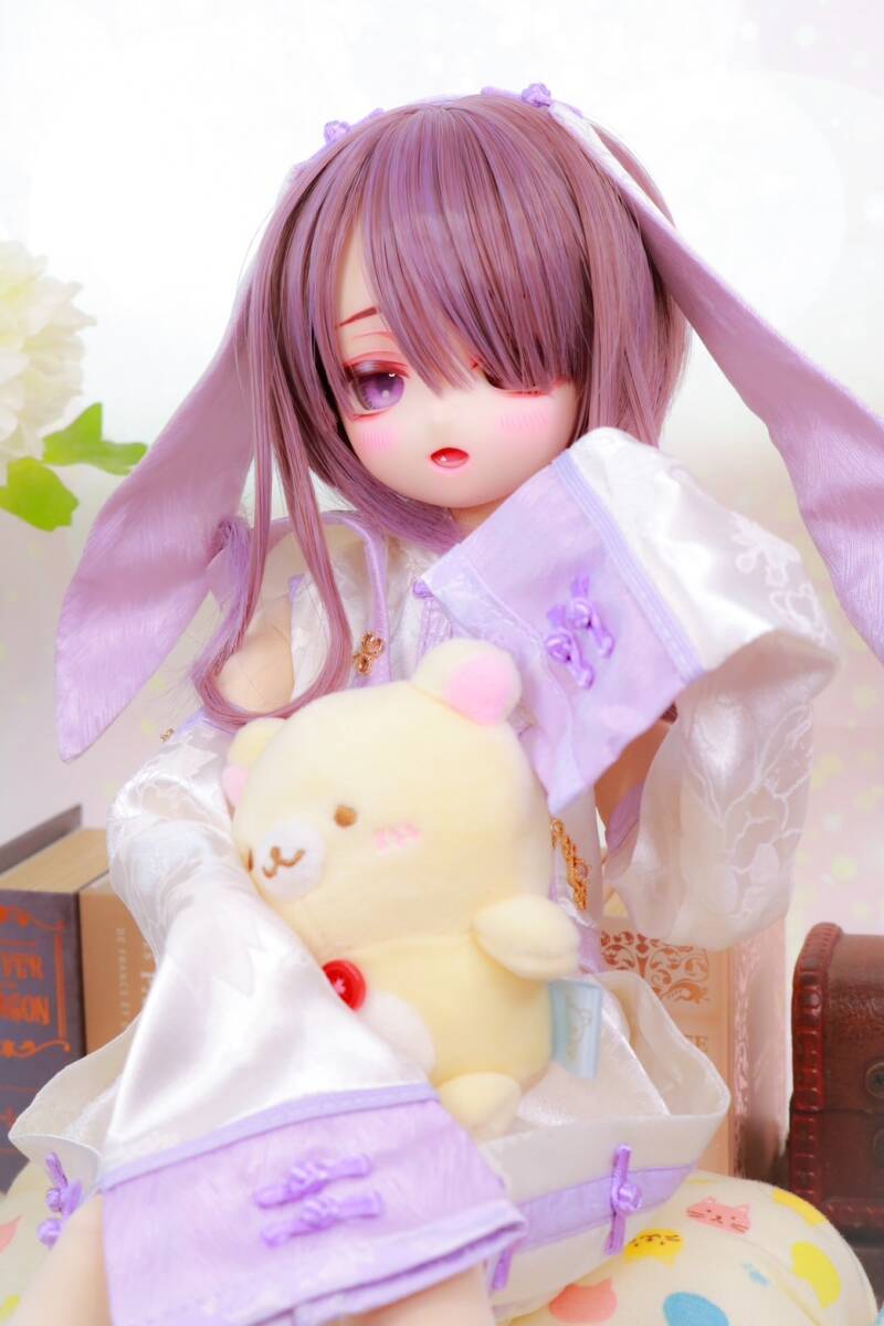 【ぴちぱちぴちん】DDH-29カスタムヘッド セミホワイト肌※開口、ソフビ盛り、おまけ追視アイ2種の画像7