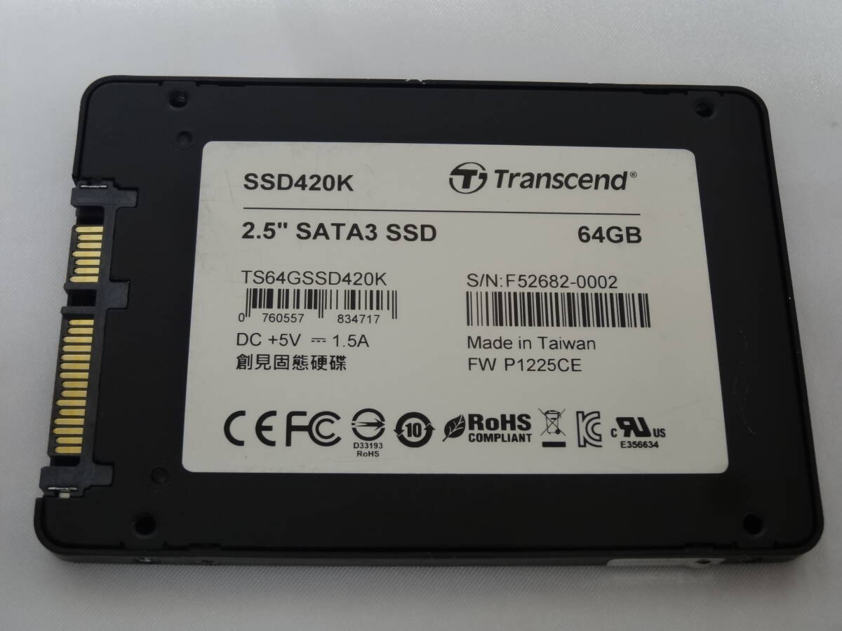 *Transcend SSD 2.5 -inch 64GB×1 pcs health condition [ normal ]!*②