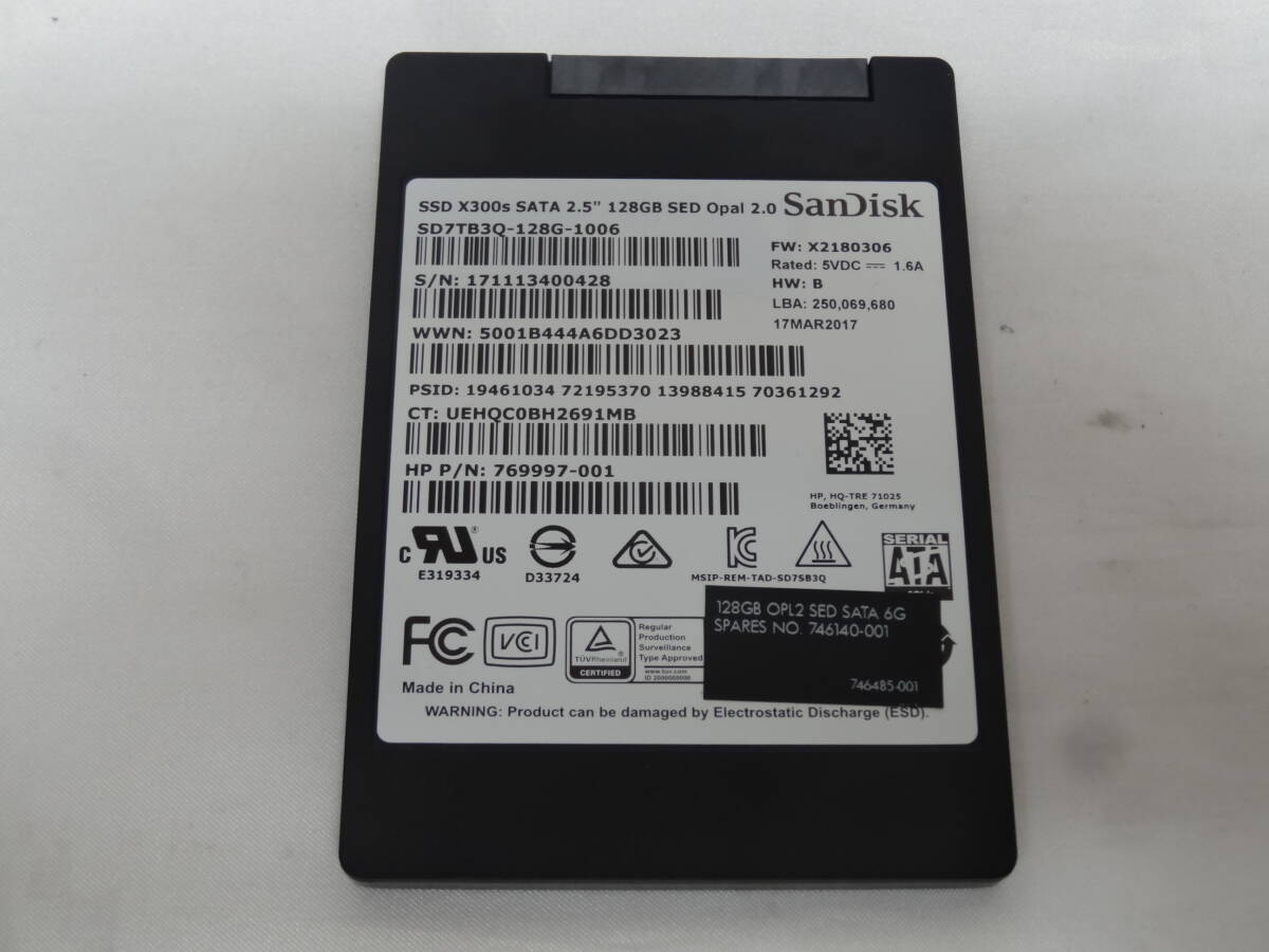 ★SanDisk SSD 2.5インチ 128GB×1台 健康状態『正常』！★①の画像1