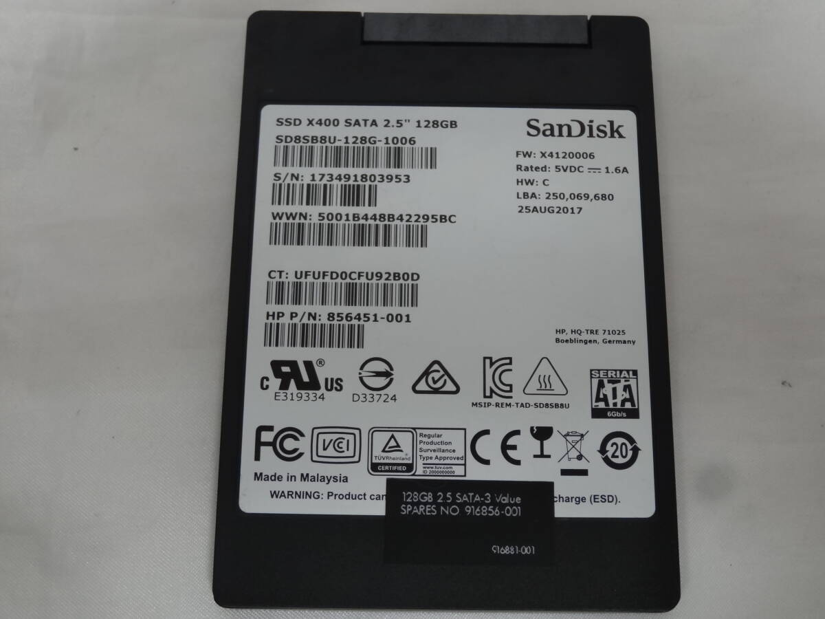 ★SanDisk SSD 2.5インチ 128GB×1台 健康状態『正常』！★②_画像1