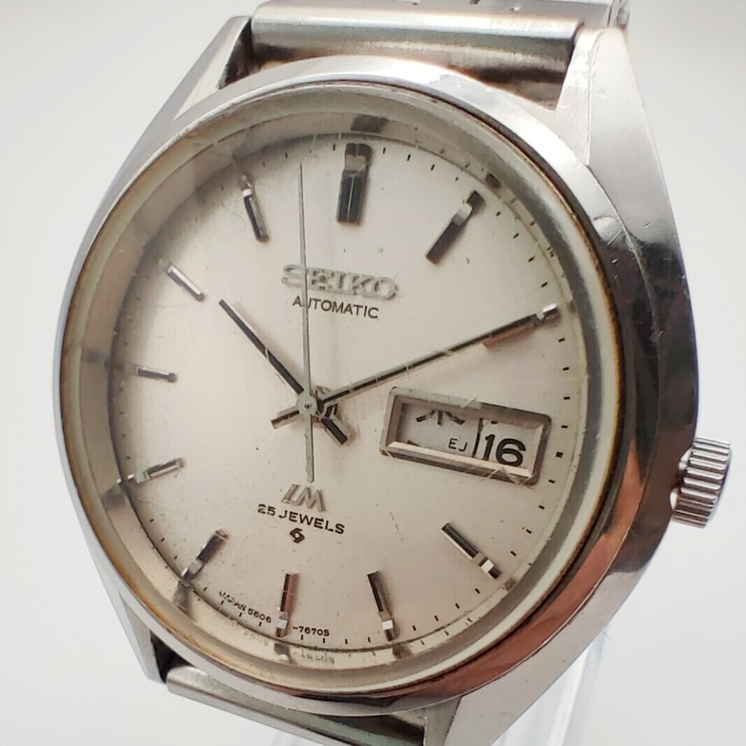 1円 稼働品 SEIKO セイコー 腕時計 アナログ 白文字盤 シルバー ステンレス_画像1