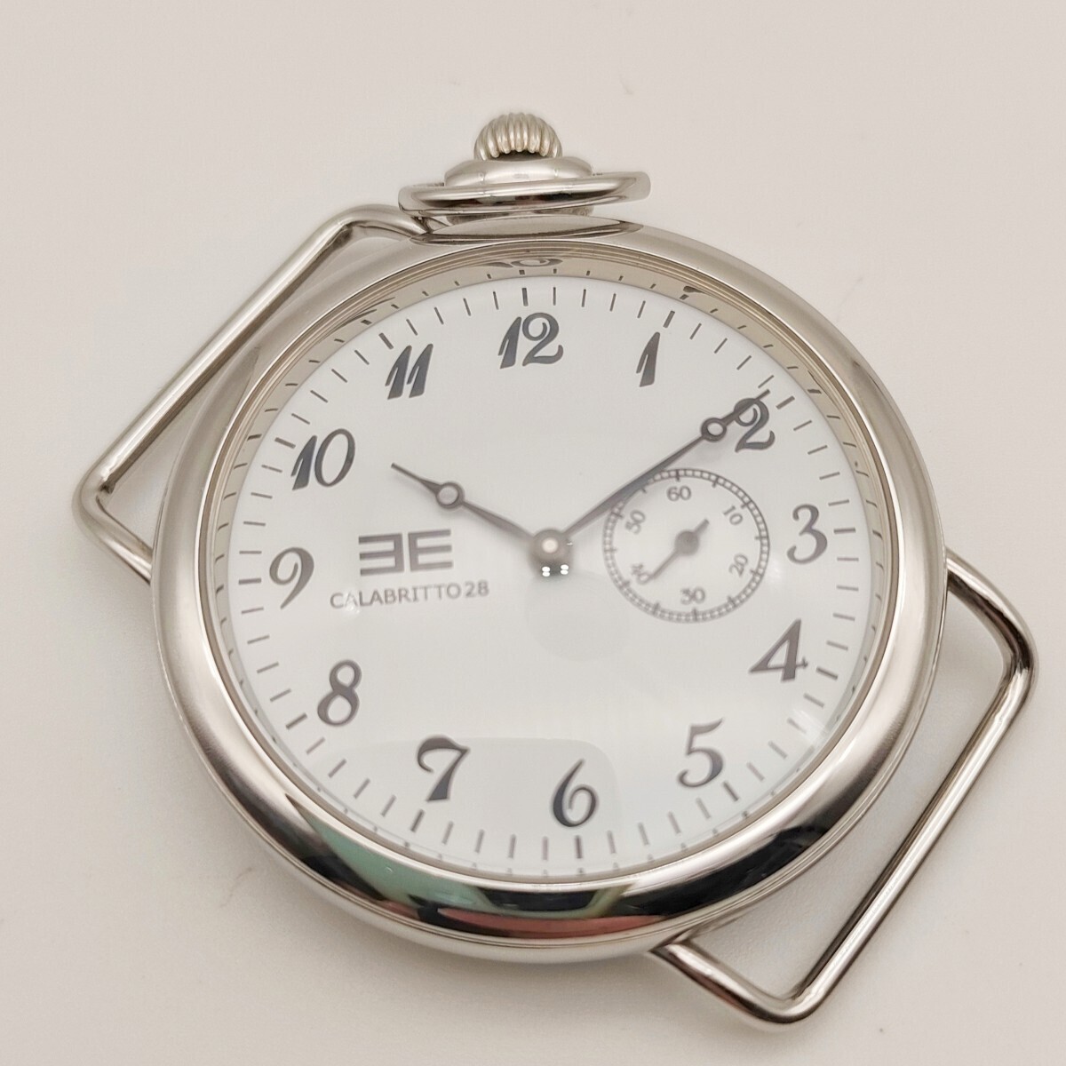 1円 稼働品 CALABRITTO 懐中時計 腕時計 白文字盤 布ベルト アナログ クォーツ_画像1