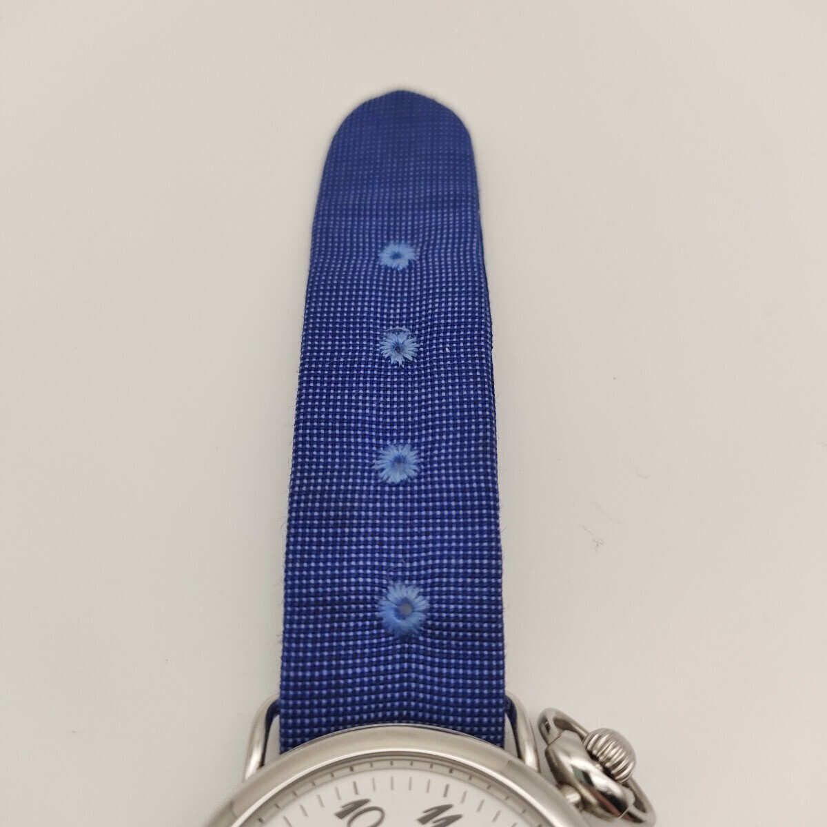 1 иен работа товар CALABRITTO карманные часы наручные часы белый циферблат текстильный ремень аналог кварц 
