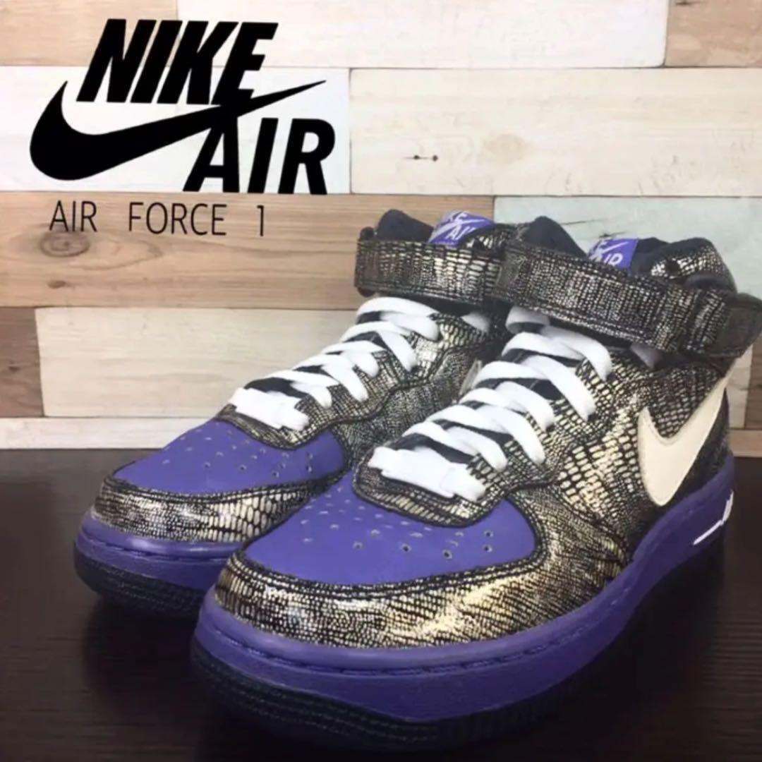 NIKE AIR FORCE 1 MID 07 ナイキ ウィメンズ エアフォース1 ミッド オブシディアン 23cm U03410 366731 - 411_画像1