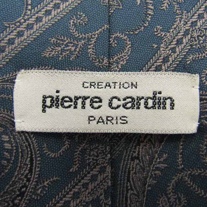 ピエールカルダン ブランド ネクタイ シルク ストライプ柄 ペイズリー柄 メンズ ネイビー Pierre Cardin_画像4