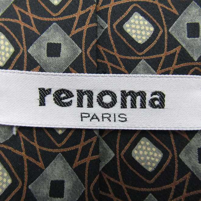 レノマ ブランド ネクタイ シルク 小紋柄 メンズ ブラック renoma_画像4