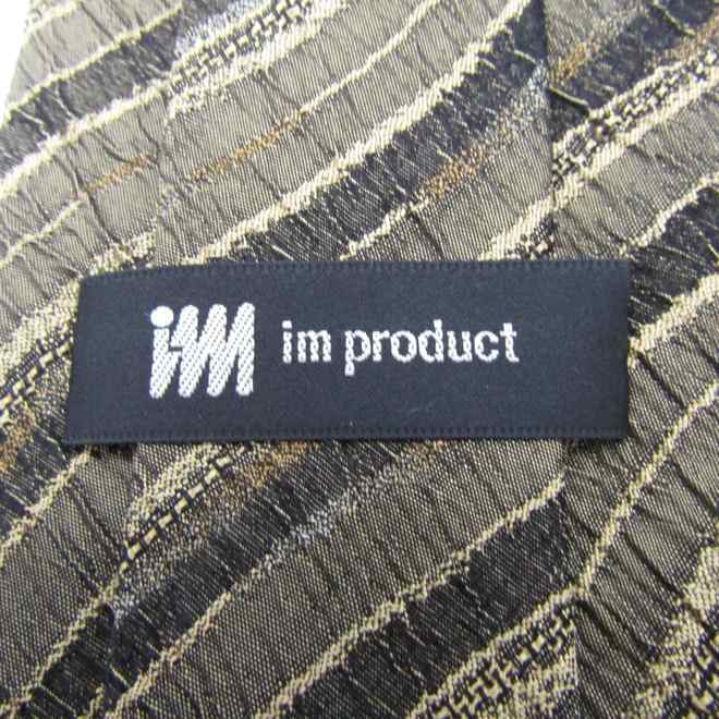  I m Pro duct brand necktie silk stripe pattern men's black im product