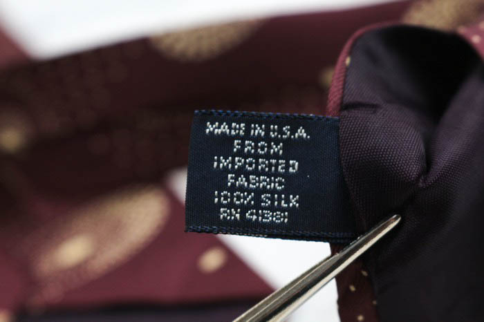  Polo * Ralph Lauren brand necktie dot panel pattern silk America made men's Brown POLO RALPH LAUREN